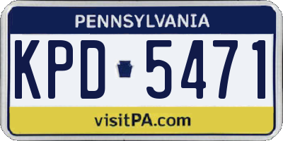 PA license plate KPD5471