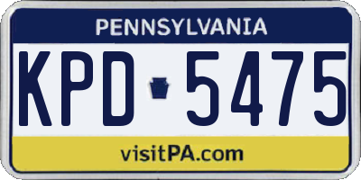 PA license plate KPD5475