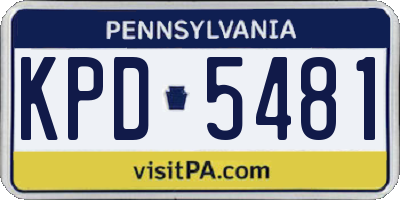 PA license plate KPD5481