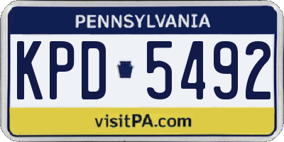 PA license plate KPD5492