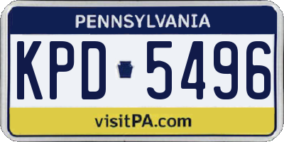 PA license plate KPD5496