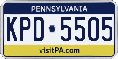 PA license plate KPD5505