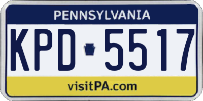 PA license plate KPD5517