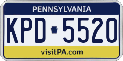 PA license plate KPD5520