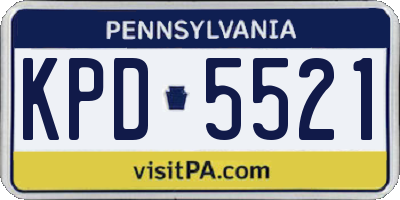 PA license plate KPD5521