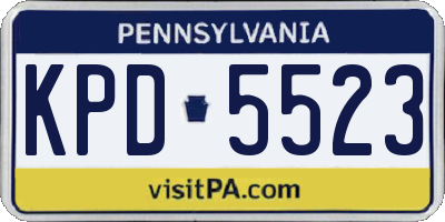 PA license plate KPD5523
