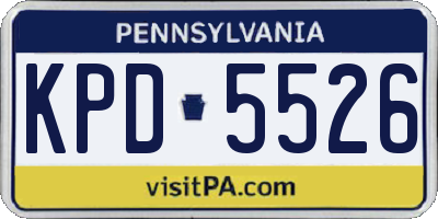 PA license plate KPD5526