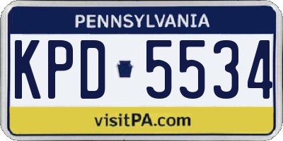 PA license plate KPD5534