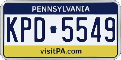 PA license plate KPD5549