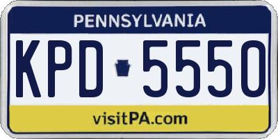 PA license plate KPD5550