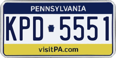 PA license plate KPD5551