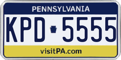 PA license plate KPD5555