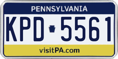 PA license plate KPD5561