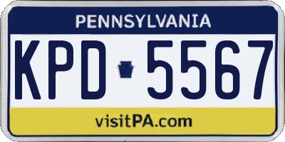 PA license plate KPD5567