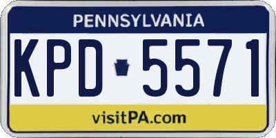 PA license plate KPD5571