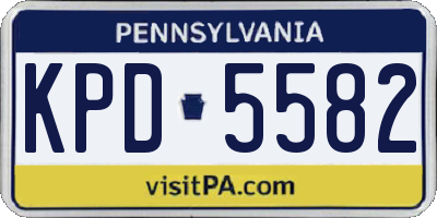 PA license plate KPD5582