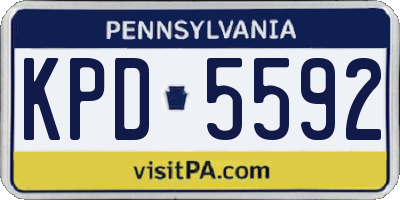 PA license plate KPD5592