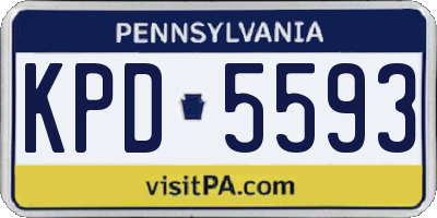 PA license plate KPD5593