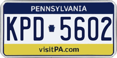 PA license plate KPD5602