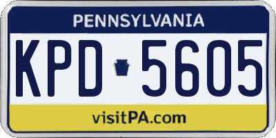 PA license plate KPD5605