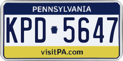 PA license plate KPD5647
