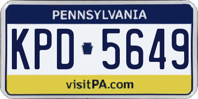 PA license plate KPD5649
