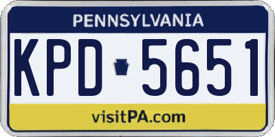PA license plate KPD5651