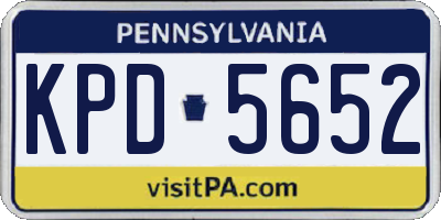 PA license plate KPD5652