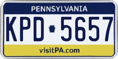 PA license plate KPD5657