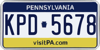 PA license plate KPD5678