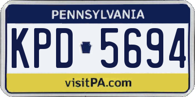 PA license plate KPD5694