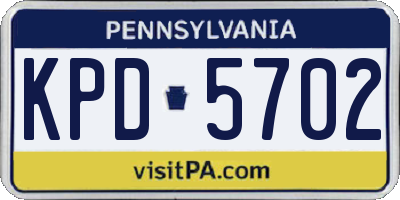 PA license plate KPD5702