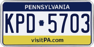 PA license plate KPD5703