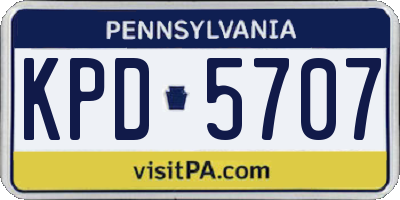 PA license plate KPD5707