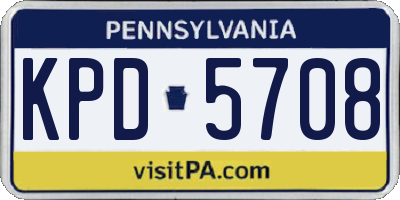 PA license plate KPD5708