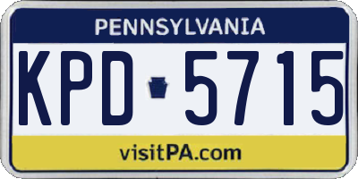 PA license plate KPD5715