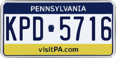 PA license plate KPD5716