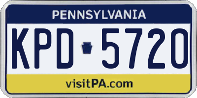PA license plate KPD5720