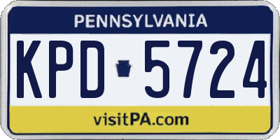 PA license plate KPD5724