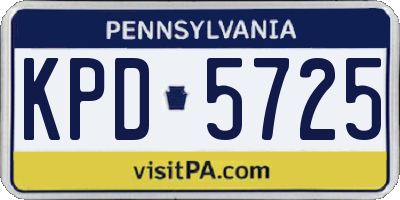 PA license plate KPD5725