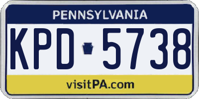 PA license plate KPD5738