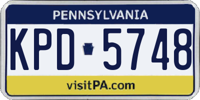 PA license plate KPD5748
