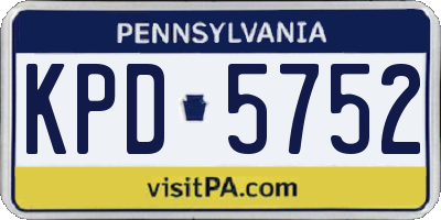 PA license plate KPD5752