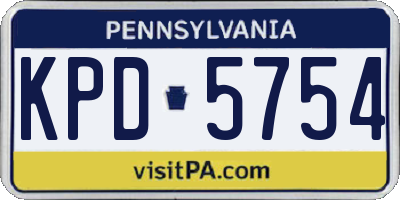 PA license plate KPD5754