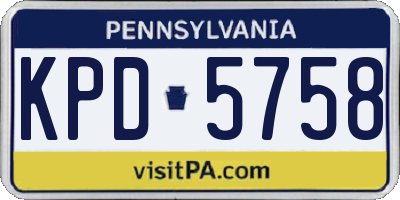 PA license plate KPD5758
