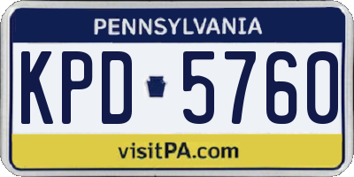 PA license plate KPD5760
