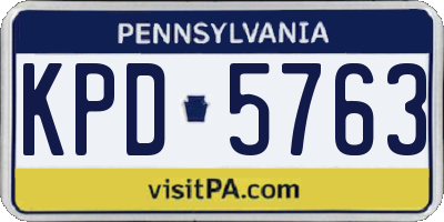 PA license plate KPD5763