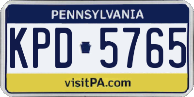 PA license plate KPD5765