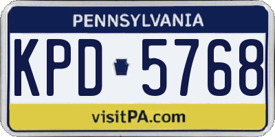 PA license plate KPD5768