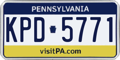 PA license plate KPD5771